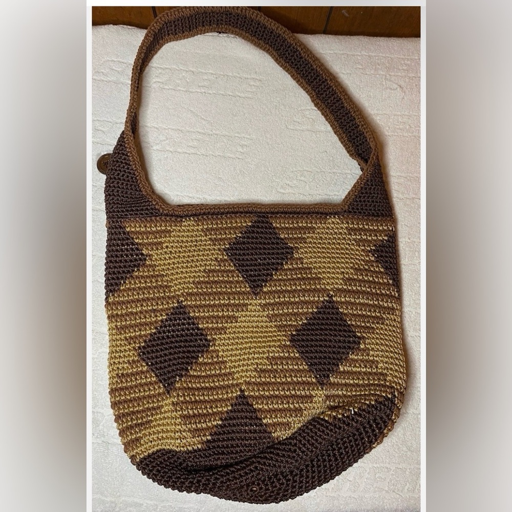 The Sak Brown and Tan Crochet Shoulder Bag - 30th anniversary edition 8/300